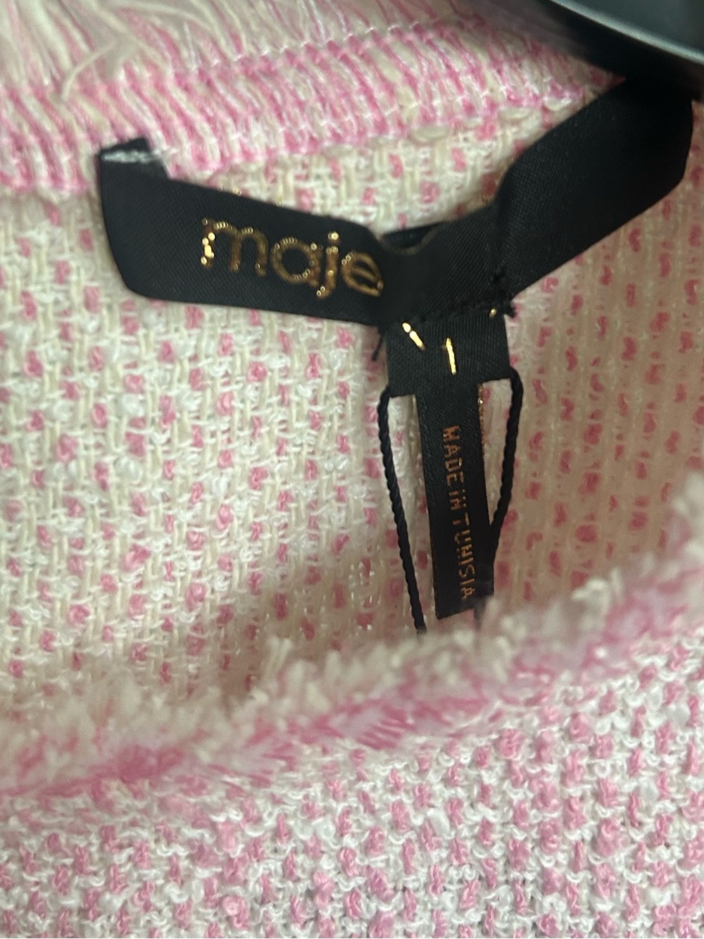 NWT Maje Pink Tweed Top - Picture 4 of 6
